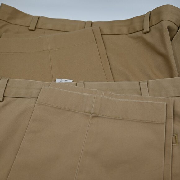 LOT of 2 Brooks Brothers Clark Fit Tan Cotton Chino Pants 36W 36x30